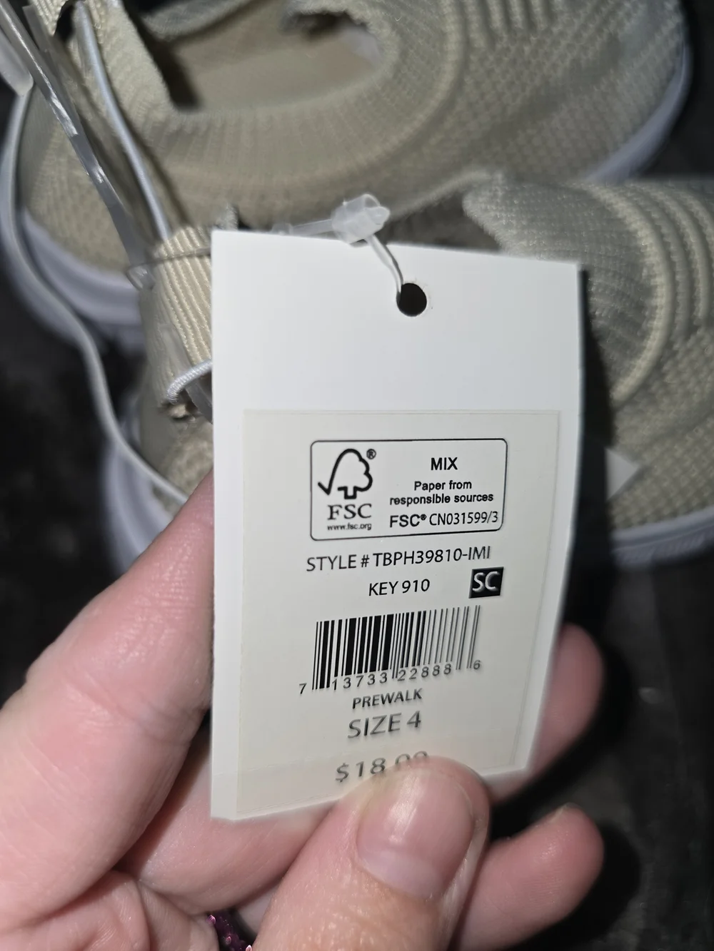 Unbranded Cream Knit Slip-On Baby Walker Shoes